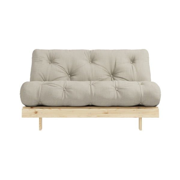 Pilkai smėlinės spalvos iš lino sulankstoma sofa 140 cm Roots – Karup Design-image-3