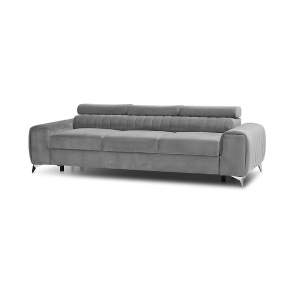 Šviesiai pilkos spalvos iš velveto sulankstoma sofa 261 cm Laurence – ELTAP-image-2