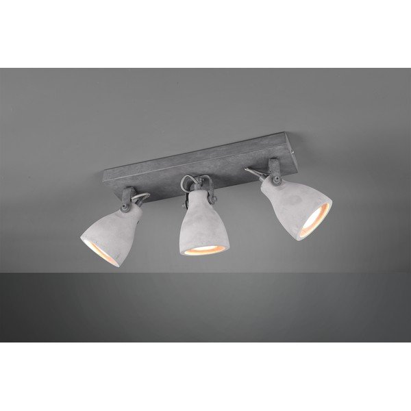 Pilkos spalvos sieninis šviestuvas su 3 lemputėmis "Trio Concrete", 35 cm ilgio-image-1