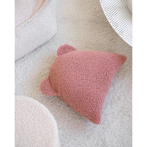 Rožinės spalvos iš boucle vaikiška sofos pagalvėlė Bear – Wigiwama-image-4