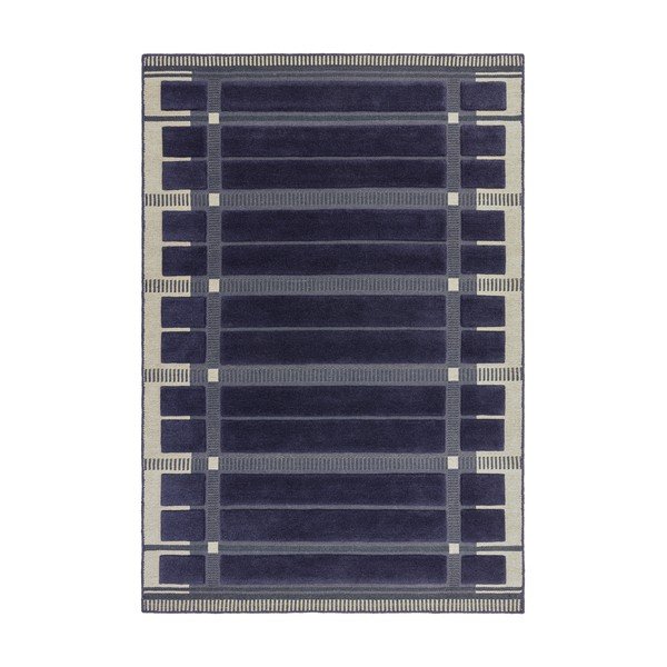 Rankų darbo tamsiai mėlynos spalvos/smėlio spalvos iš vilnos kilimas 120x170 cm – Asiatic Carpets