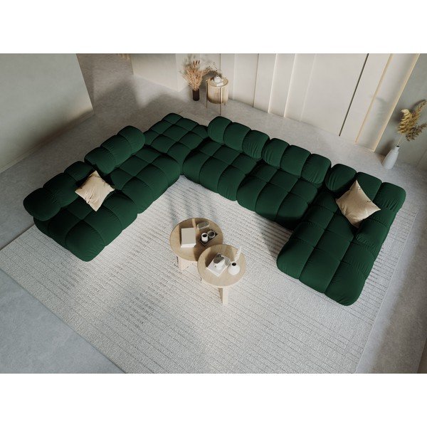 Sofa žalios spalvos iš velveto 379 cm Bellis – Micadoni Home-image-1