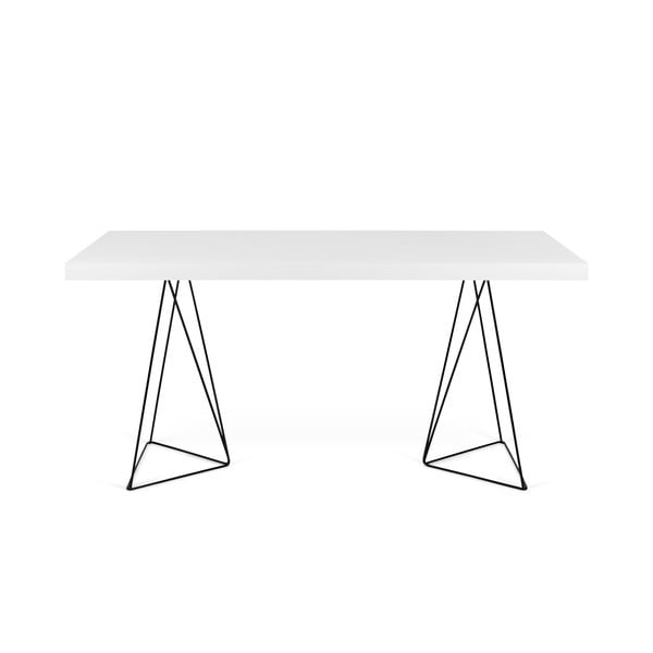 Baltas stalas su juodomis kojomis TemaHome Multi, 180 x 77 cm
