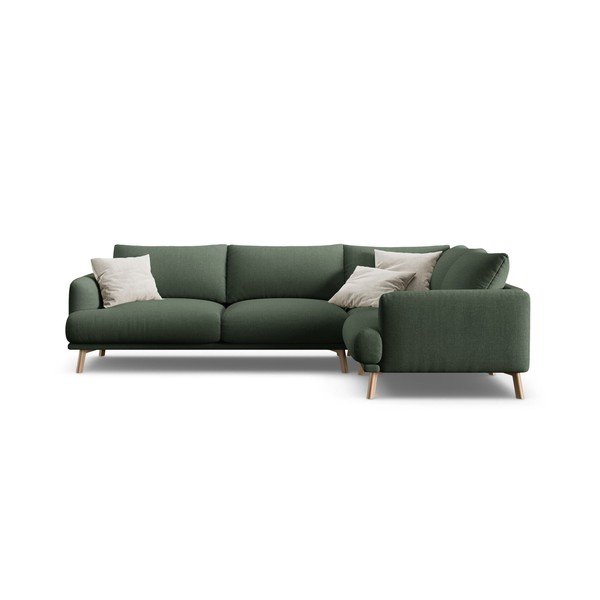 Žalios spalvos kampinė sofa (su dešiniuoju kampu/su gultu) Naomi – Micadoni -image-2
