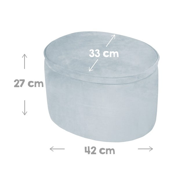 Vaikiškas pufas šviesiai mėlynos spalvos iš velveto Lil Sofa – Roba-image-3