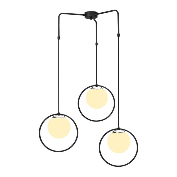 Juodos spalvos metalinis pakabinamas šviestuvas Opviq lights Nazarios-image-1