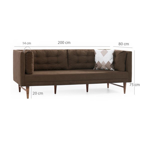 Ruda trijų vietų sofa Balcab Home Eva-image-1