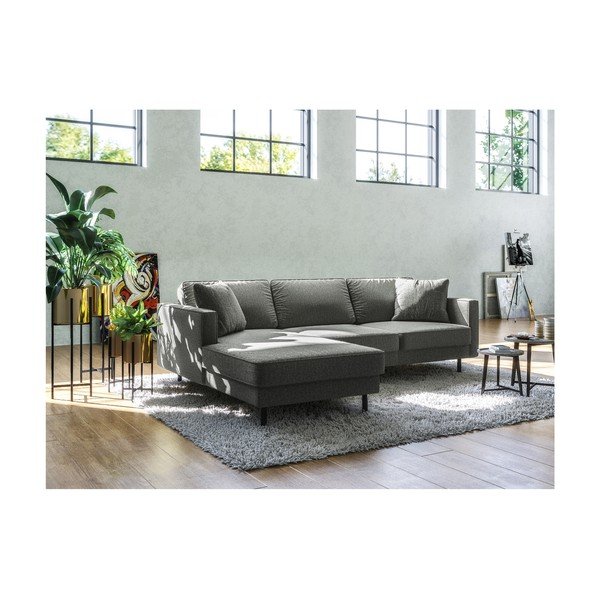 Tamsiai pilka kampinė sofa MESONICA Kobo, kairysis kampas-image-3