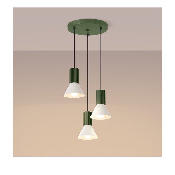 Žalios spalvos iš metalo kabantis šviestuvas ø 30 cm Niru – Sollux-image-2