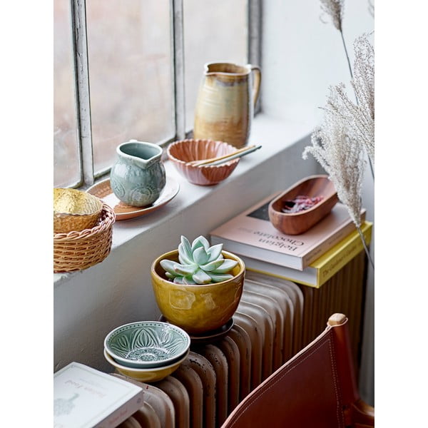 Geltonas molinis vazonas Bloomingville Betje, aukštis 12 cm-image-1