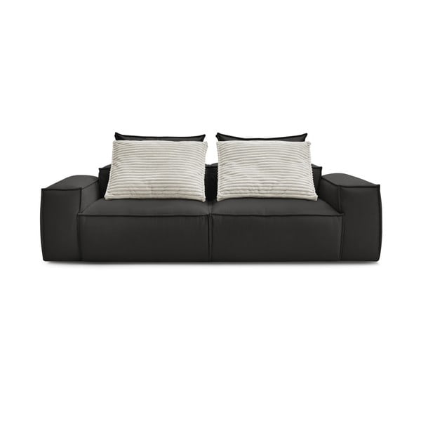 Iš dirbtinės odos sofa juodos spalvos 260 cm Boheme – Bobochic Paris