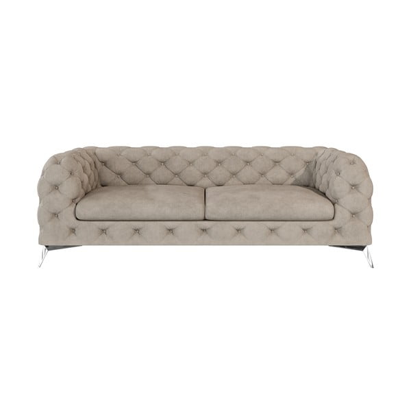 Pilkai smėlinės spalvos iš velveto sofa 225 cm Chelsea – Ropez