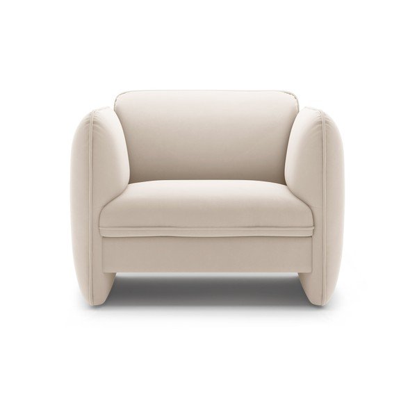 Kreminės spalvos krėslas iš velveto Georgia – Micadoni -image-2