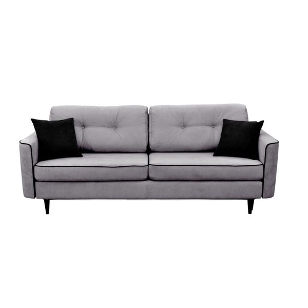 Pilka sofa-lova su juodomis kojomis Mazzini Sofos Magnolia