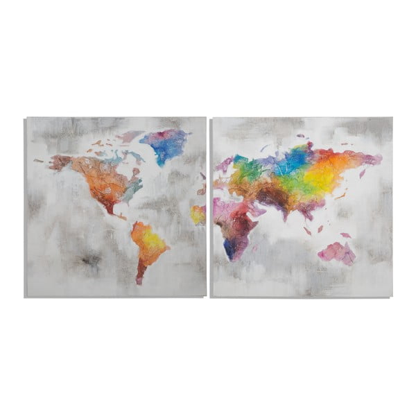Mauro Ferretti rankomis tapytas kelių dalių paveikslas "Pašėlęs pasaulis", 200 x 100 cm