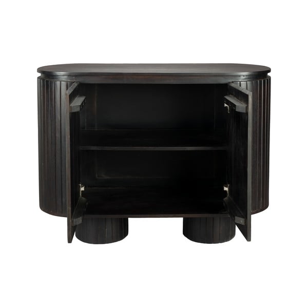 Tamsiai rudos spalvos iš mango masyvo spintelė 110x80x40 cm Kenji – Dutchbone-image-2