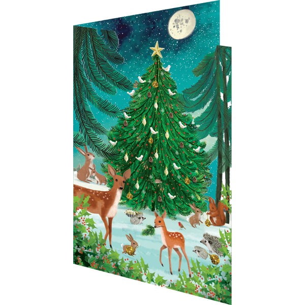 5 kalėdinių atvirukų rinkinys Heart of the Forest - Roger la Borde