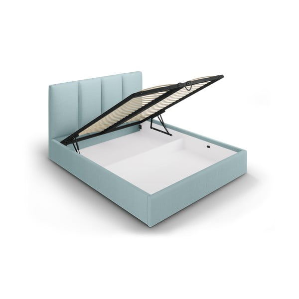 Šviesiai mėlyna dvigulė lova Mazzini Beds Juniper, 160 x 200 cm-image-3
