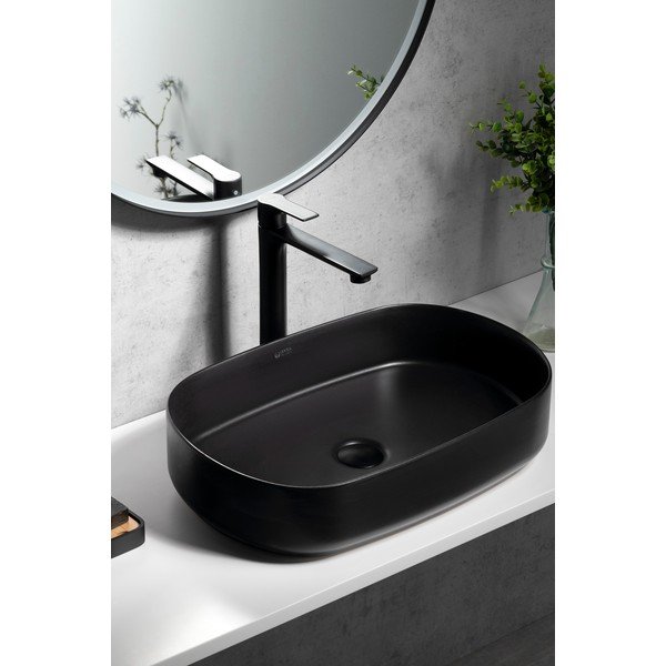 Kriauklei čiaupas matinės juodos spalvos stovimas Pax – Sapho-image-1