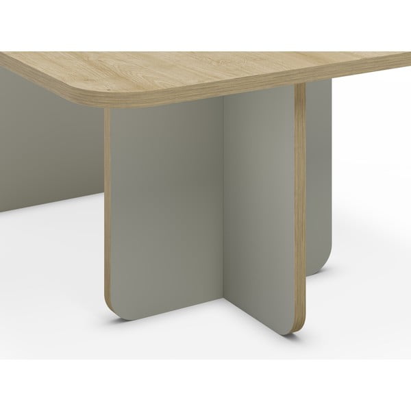 Kavos staliukas šviesiai žalios spalvos/natūralios spalvos su ąžuolo dekoro stalviršiu 56x100 cm Hillary – Marckeric-image-4