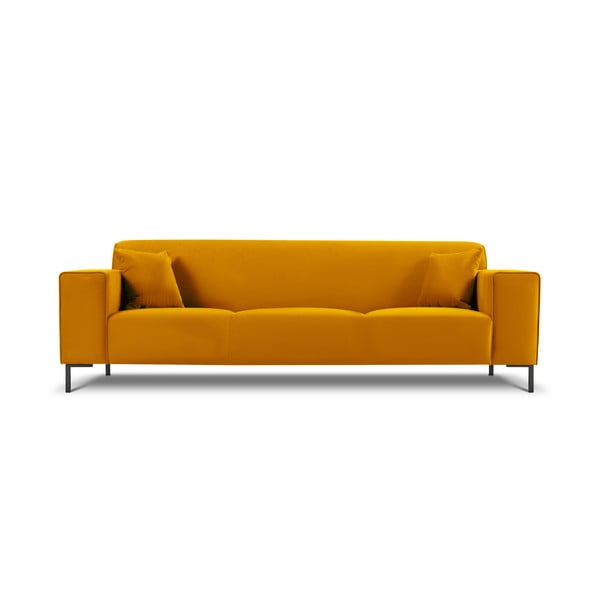 Geltona aksominė sofa Cosmopolitan Design Siena