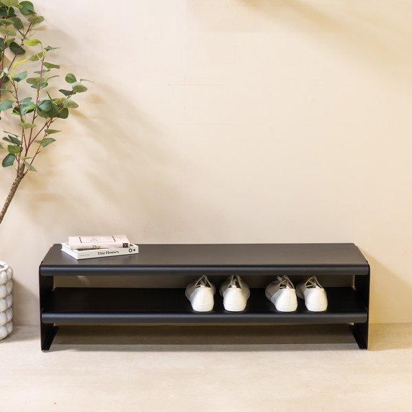 Juodos spalvos iš plieno spintelė batams 101,5x28x31 cm Linea – Spinder Design-image-2