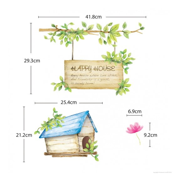 Sienų lipdukų rinkinys Ambiance Happy House, 42x30 cm-image-4