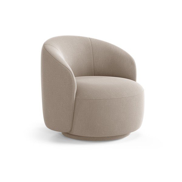 Šviesiai rudos spalvos pasukamas iš šenilinio audinio krėslas Letizia – Micadoni 