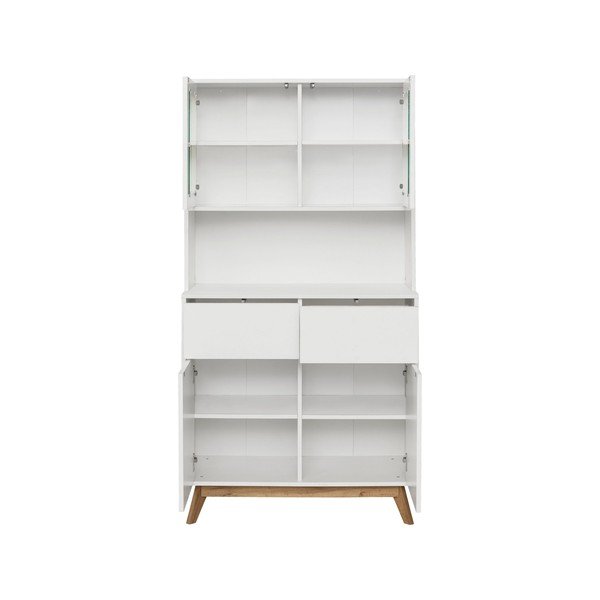 Vitrina baltos spalvos 84x165 cm Skandi – Støraa-image-3