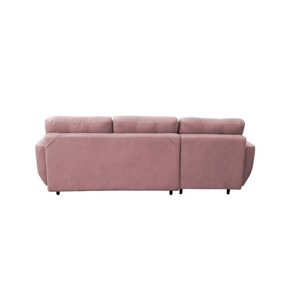 Šviesiai rožinė sofa-lova su juodomis kojomis Mazzini Sofas Hortensia, kairysis kampas-image-2