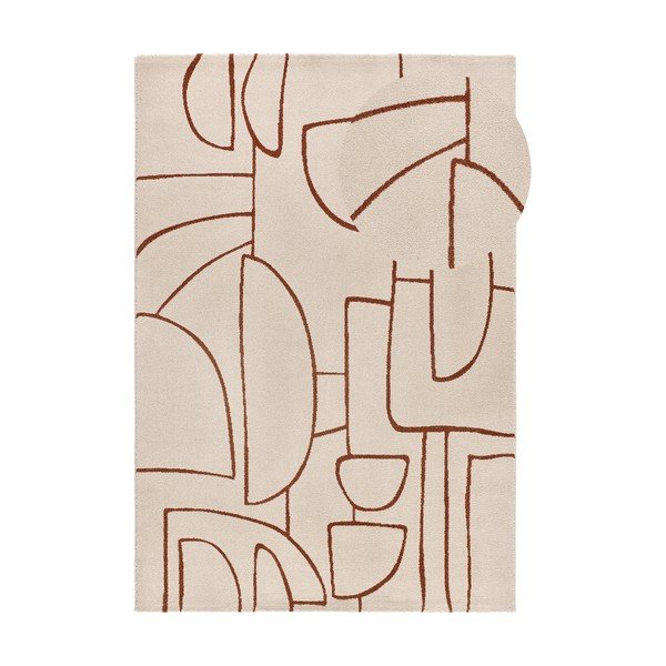 Raudonos plytų spalvos/kreminės spalvos kilimas 80x150 cm Beruti – Universal