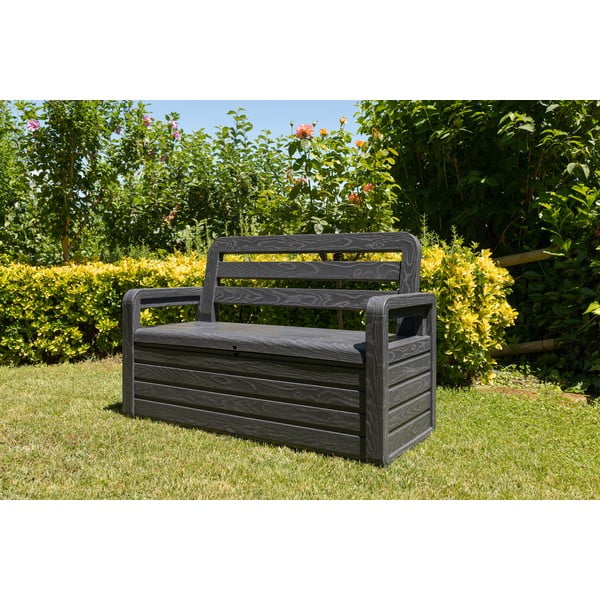 Plastikinis sodo suoliukas tamsiai pilkos spalvos Forever Spring – Toomax-image-1