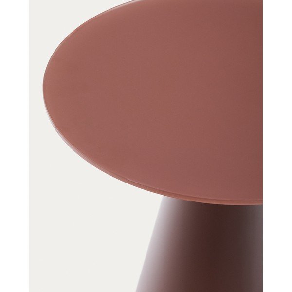 Apvalios formos šoninis stalas su stikliniu stalviršiu ø 50 cm Wilshire – Kave Home-image-3
