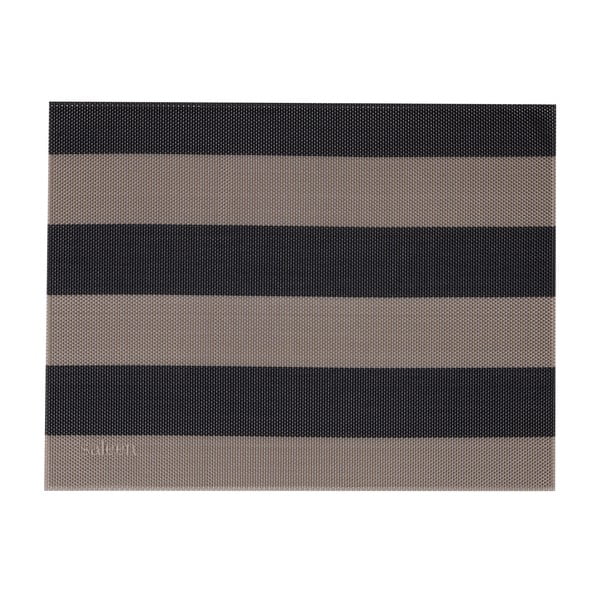 Smėlio ir juodos spalvos dryžuotas kilimėlis "Saleen Stripy