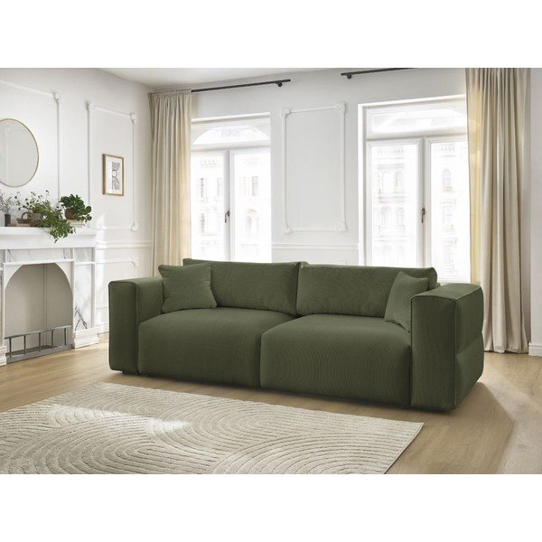 Žalios spalvos sulankstoma/su sandėliavimo vieta sofa 265 cm Ezechiel – Bobochic Paris-image-1