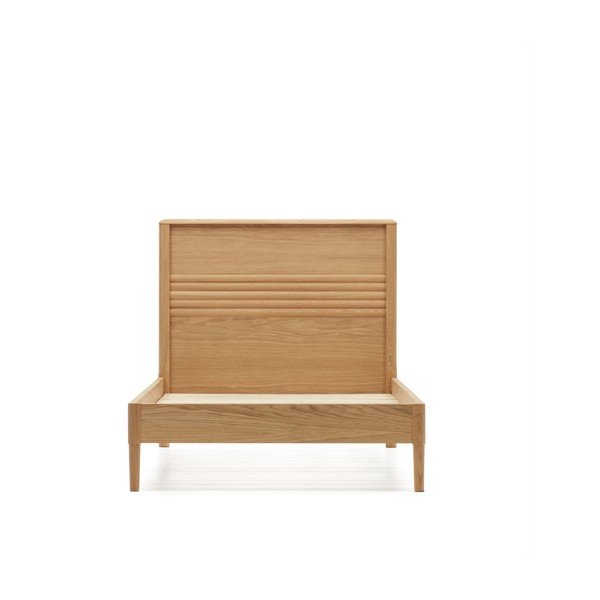 Viengulė lova natūralios spalvos su lovos grotelėmis iš ąžuolo masyvo 90x200 cm Lenon – Kave Home-image-2