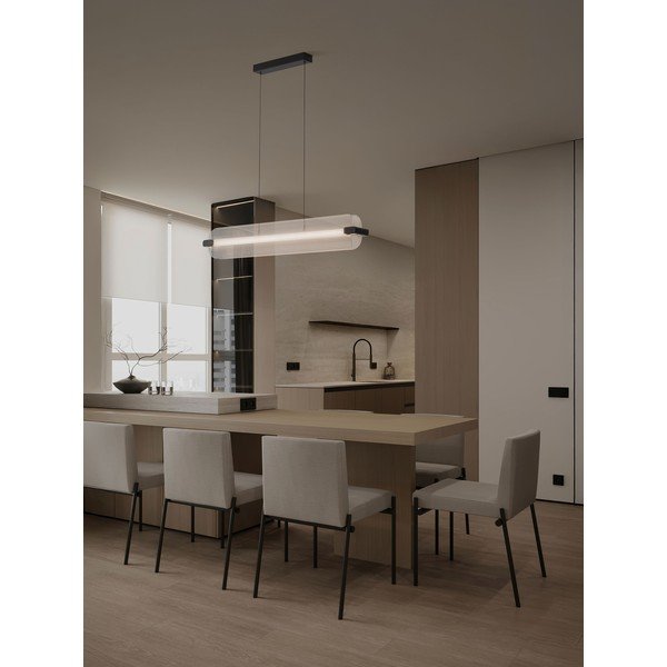 Matinės juodos spalvos iš stiklo kabantis šviestuvas LED su pritemdymo funkcija Emery – Nova Luce-image-1
