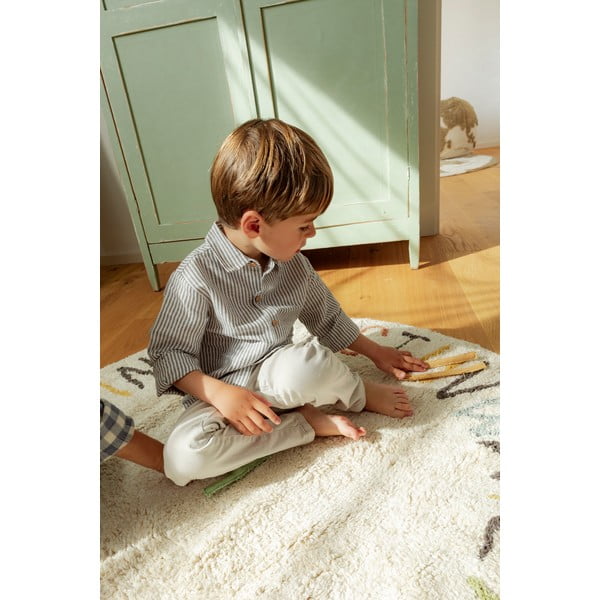 Kreminės spalvos iš medvilnės vaikiškas žaidimų kilimas ø120 cm ABC Color and Letters – Lorena Canals-image-3