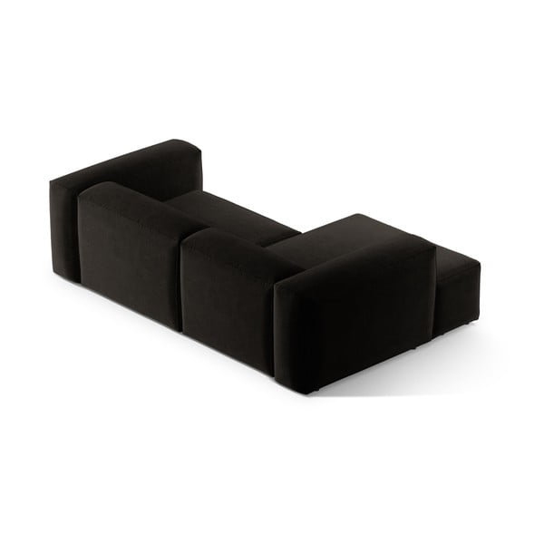 Juodos spalvos kampinė sofa (su kairiuoju kampu/su gultu) Bergamo – Cosmopolitan Design-image-4