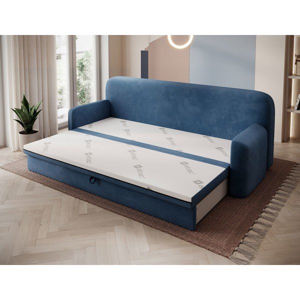 Mėlynos spalvos iš kordinio velveto sulankstoma/su sandėliavimo vieta sofa 236 cm Elioss – ELTAP-image-2