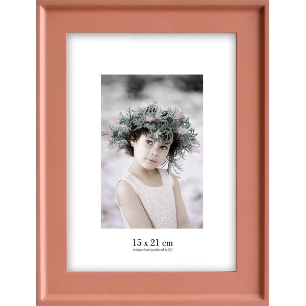 Oranžinis sieninis rėmelis Styler Malaga, 22 x 28 cm