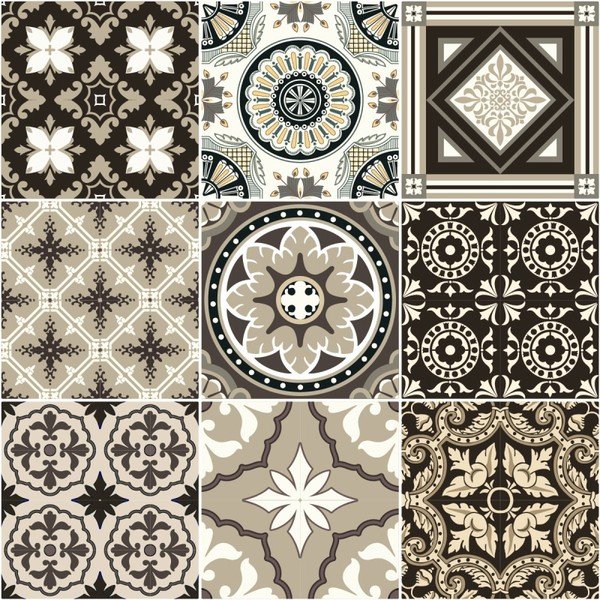 9 sieninių lipdukų rinkinys Ambiance Wall Decal Tiles Azulejos Pompei, 20 x 20 cm-image-1