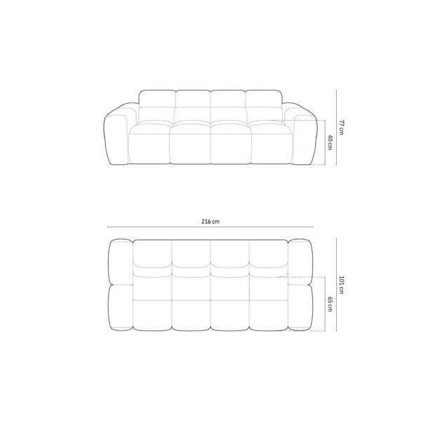 Sofa raudonos plytų spalvos 216 cm Lisa – Micadoni Home-image-4