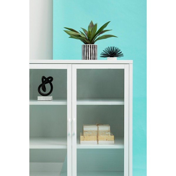 Baltos spalvos iš plieno vitrina 80x102x40 cm Acier – Premier Housewares-image-4