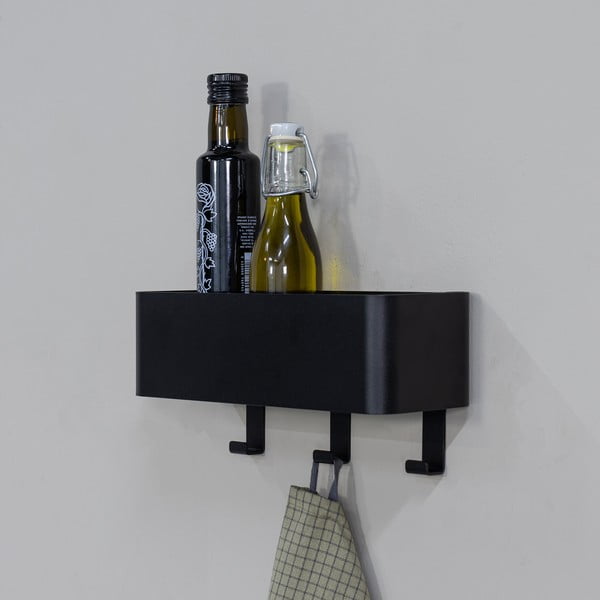 Sieninė juodos spalvos iš plieno vonios lentyna Multi – Spinder Design-image-1