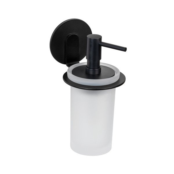 Klijuojamas iš stiklo muilo dozatorius matinės juodos spalvos 150 ml Bivio – Wenko-image-4