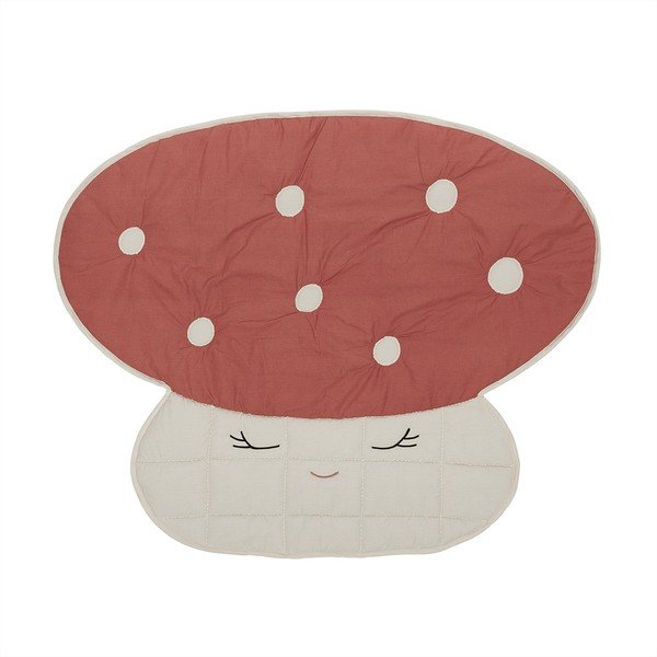 Raudonos spalvos vaikų žaidimų kilimėlis 120x98 cm Mushroom – OYOY Mini