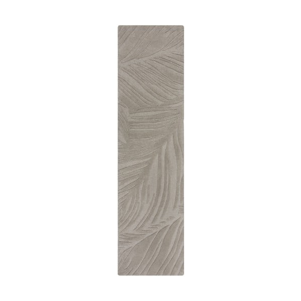 Šviesiai pilkas vilnonis kilimas 60x230 cm Lino Leaf - Flair Rugs