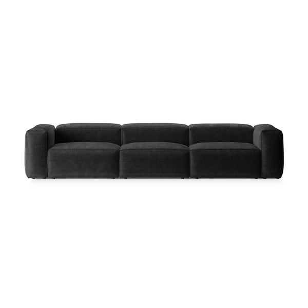 Tamsiai pilkos spalvos iš kordinio velveto sofa 364 cm Bergamo – Cosmopolitan Design