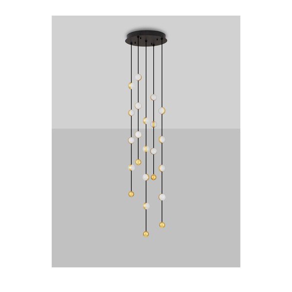 Matinės juodos spalvos iš aliuminio kabantis šviestuvas LED su pritemdymo funkcija ø 38 cm su gaubtu iš akrilo stiklo Alcinoe – Nova Luce-image-3